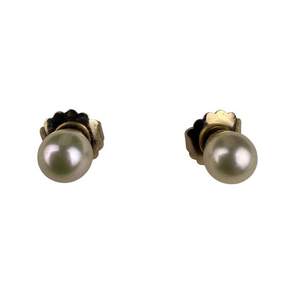 Majorica Womens Gold Tone Faux Pearl Necklace & Earrings Set Spain Signed - Picture 3 of 8